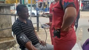 Free Community Health Screening Flyer at TAF Pharmacy Limbe Cameroon